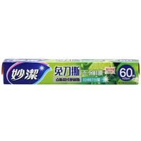 妙洁(MIAOJIE) 免刀撕PE保鲜膜 一次性点断式保鲜膜 食品用冰箱微波炉适用手撕式 25厘米*60米一盒