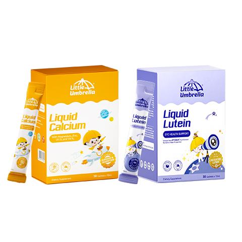 小小伞 Little Umbrella有机钙镁锌液体钙（高钙版）30条*1盒+儿童护眼叶黄素30条*1盒