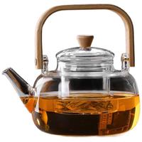 茶沿煮茶壶单壶玻璃烧水壶耐高温提梁壶明火泡茶水分离围炉养生花茶具