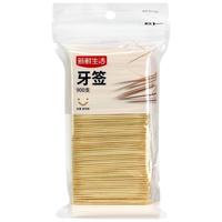 新鲜生活一次性牙签900支袋装竹制双头剔牙棒便携家用水果签小吃签 【牙签袋装】*900支