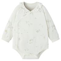 YeeHoO英氏童装婴幼儿连体衣男女牛奶丝抑菌爬服Z 米月黄【裆哈款】 52cm