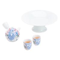 苏氏陶瓷(SUSHI CERAMICS)青瓷繁花似锦侧把壶果糖盘功夫茶具套装