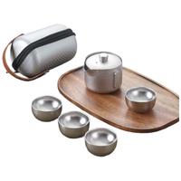 MULTIPOTENT钛金属石瓢壶户外便携旅行茶具套装TTS3105