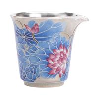 苏氏陶瓷（SUSHI CERAMICS）鎏银荷塘清趣公道杯非遗大师郑文强作品礼盒
