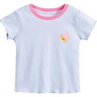 马克珍妮 marc & janie女童弹力针织撞色边短袖T恤儿童上衣宝宝夏装童装230876 晴蓝【230876】 100 身高90-100cm