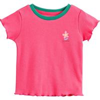 马克珍妮 marc & janie女童弹力针织撞色边短袖T恤儿童上衣宝宝夏装童装230876 暗紫粉【230876】 100 身高90-100cm 100cm （身高90-100cm）