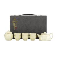 领艺汝窑茶壶功夫茶具整套家用办公室高档陶瓷龙行大壶黄汝礼盒装8头
