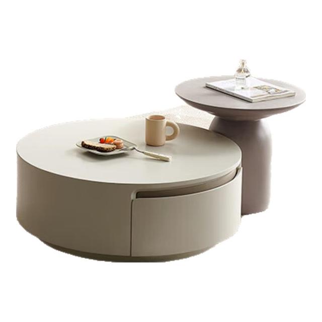 全友 家居奶油风小茶几电视柜组合小户型家用客厅储物收纳柜小圆几