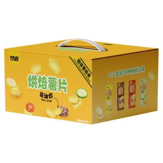 丁禹兮代言甘源膨化食品混合口味薯片408g*12盒装独立小包装