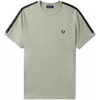 Fred Perry男士休闲T恤春季英伦圆领麦穗条纹LOGO印花短袖上衣M5675 GRX/绿色 S