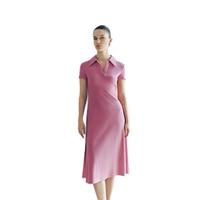 UR UR夏季女装时尚气质垂感开衩中长款连衣裙UWG740061 藕粉色 M