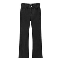 森马（Semir）森柔牛仔|牛仔裤女长裤2024夏季高腰喇叭裤103324124001A 25 牛仔水洗黑98201