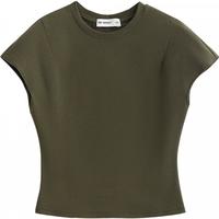 TOYOUTH/初语 宽肩短款修身 女士T恤 军绿色 S