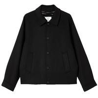 杰克·琼斯（JACK&JONES）春秋时尚百搭休闲舒适多色外套翻领直筒毛呢大衣男224427024 E40黑色 170/92A/S