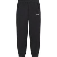 李宁 LI-NING童装儿童运动裤子男女大童夏款轻薄棉感高弹束脚卫裤140YKLV245-1 黑色-1