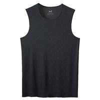 猫人猫人冰丝背心男士春薄款运动弹力修身网眼透气打底衫男黑色 XL