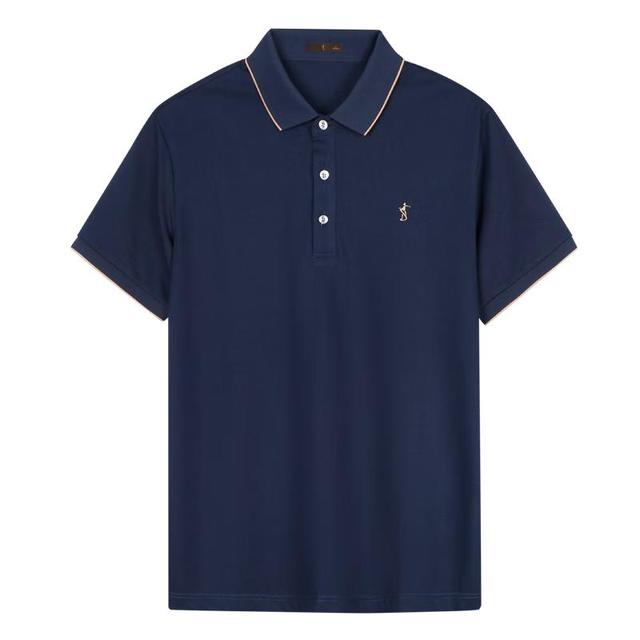 才子 商务休闲POLO衫男  深蓝色 2XL