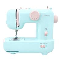 蝴蝶牌M21小型电动家用缝纫机自动穿线简易锁边机吃厚马卡龙蓝