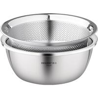 维艾（Newair）不锈钢洗菜盆沥水篮洗米筛淘米盆厨房水果篮家用沥水漏盆套装 28CM盆筛/约  5000ml