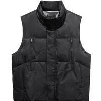 GXG男装 暗纹肌理格纹羽绒马甲保暖通勤男羽绒背心 2024冬季 黑色 M