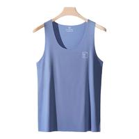 猫人80支莫代尔男士背心春夏季无痕薄款冰丝运动上衣跨栏打底汗衫 黑色 2XL 【体重150-170斤】