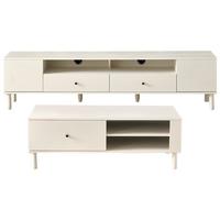 全友（QUANU）电视柜茶几组合柜奶油风大气家用实木脚客厅落地小户型地柜 茶几