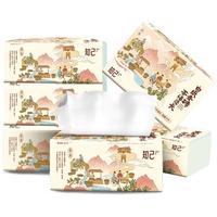 清亮一度知己系列纸抽纸整箱大号m码4层100抽可湿水无香大包餐巾纸巾抽纸 QZC140- 4层 400张*10包 散装