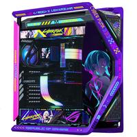 华硕(ASUS)ROG GR701 创世神机箱 吹雪机箱 EVA明日香联名台式机箱ARGB灯板全塔机箱翻毛皮白色机箱 边缘行者主题(黑紫创世神+灯板)