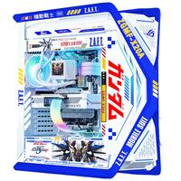 华硕(ASUS)ROG GR701 创世神机箱 吹雪机箱 EVA明日香联名台式机箱ARGB灯板全塔机箱翻毛皮白色机箱 自由高达主题(蓝白创世神+灯板)