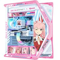 华硕(ASUS)ROG GR701 创世神机箱 吹雪机箱 EVA明日香联名台式机箱ARGB灯板全塔机箱翻毛皮白色机箱 国家队02主题(粉白创世神+灯板)