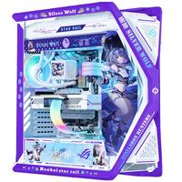 华硕(ASUS)ROG GR701 创世神机箱 吹雪机箱 EVA明日香联名台式机箱ARGB灯板全塔机箱翻毛皮白色机箱 银狼主题(紫白创世神+灯板)