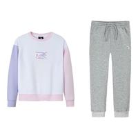 NIKE 耐克童装男女童无帽套头卫衣+长裤2件套装秋季长袖套装 樱花粉 110 /56【身高104-110cm】