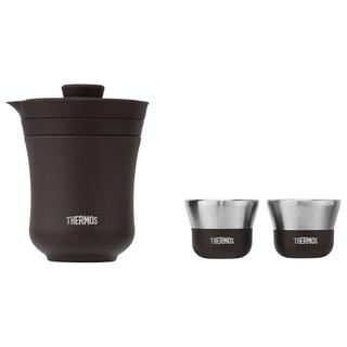 膳魔师（THERMOS）茶旅套装户外露营旅行茶具便携办公保温茶壶茶杯TCMU 【升级陶瓷内胆】雾棕 茶旅套装(雾棕)升级陶瓷内胆 1件