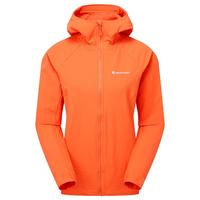 MONTANE盟泰恩TENACITY HOODIE女防风耐磨连帽软壳衣 四向高弹持久防泼水 TIGERLILY 橘红 L
