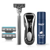 Apache/阿帕齐手动剃须刀刮胡刀老式 阿帕奇男士4+1层剃须刀