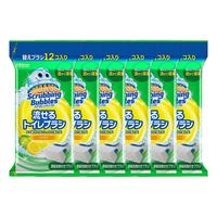 庄臣（Johnson）马桶刷头补充装 即抛型可替换刷头清洁防污柠檬香套装*6 