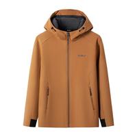 探路者(TOREAD)软壳服户外防风保暖加绒软壳衣徒步夹克衫登山服外套TAEECM91899 励茶色(男24新)