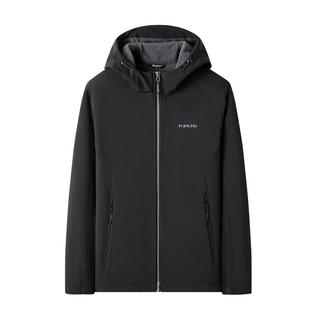 探路者（TOREAD）软壳服户外防风保暖加绒软壳衣徒步夹克衫登山服外套TAEECM91899 黑色（男24新） XL