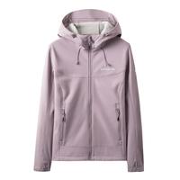 探路者（TOREAD）软壳服户外防风保暖加绒软壳衣徒步夹克衫登山服外套TAEECM92922 冷灰紫（女24新） 2XL