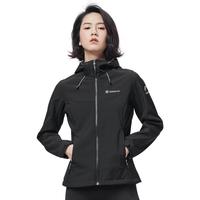 探路者(TOREAD)软壳服户外防风保暖加绒软壳衣徒步夹克衫登山服外套TAEECM92922 黑色(女24新) L