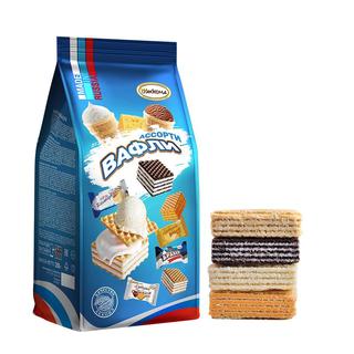 阿孔特俄罗斯多口味混合威化饼干休闲零食品358g 俄罗斯混合威化 358g