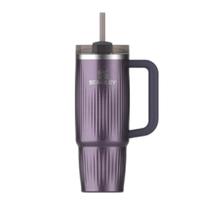 STANLEY巨无霸吸管杯水杯保温杯大容量不锈钢杯子办公887毫升-流光紫藤 流光紫藤887ml