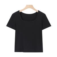 【凉感透气 基础百搭】夏薄款方领短袖女士修身内搭亲肤打底上衣