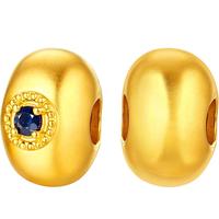 六福珠宝黄金转运珠曼陀罗花园足金硬金工艺蓝宝石串珠单颗 约0.79克