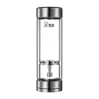 希诺(HEENOOR)茶水分离玻璃杯磁吸式双层男士商务办公高档大容量泡茶水杯子 本色 300ml