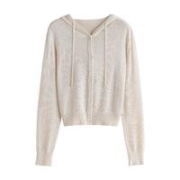 自巧小个子防麻圆领假两件针织衫女2024秋季设计感上衣 巧米色 XS (2码)