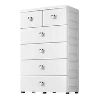 星优加厚收纳柜抽屉式宝宝衣柜零食置物家用婴儿童衣服储物柜五斗柜子 3层 黑白把手 80cm面宽 80CM面宽-3层 黑白把手