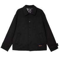 杰克·琼斯(JACK&JONES)春秋时尚百搭可拆卸加绒内胆多色可选尖领毛呢大衣224427018 黑色E40 厚款 黑色E40 185/104A/XL