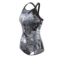 TOSWIM拓胜女士泳衣连体三角细肩带显瘦遮肚游泳衣女 墨影涂鸦M