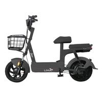 立马小糖心电动自行车铅酸电池48V12Ah上班代步新国标电瓶车欢乐豆小锦鲤 油光黑